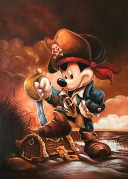  key tableaux - Dessin animé de pirate de Mickey
